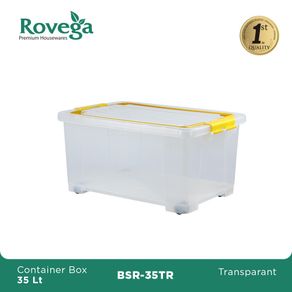 Rovega Kotak Kontainer Plastik Premium dengan 4 Roda 35 Liter BSR-350