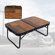 Meja Lipat Portable Wood Grain Aluminium Alloy Camping Hiking Outdoor