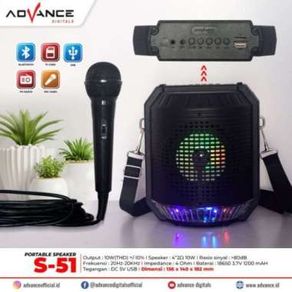 Speaker Bluetooth Portable Karaoke Advance S-51
