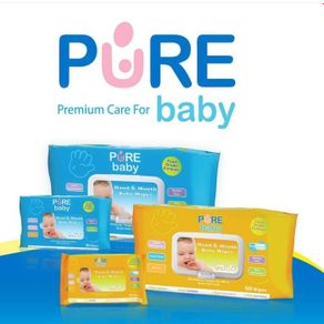 (buy 2 get 1) pure baby hand & mouth baby wipes - tissue basah - aloe vera