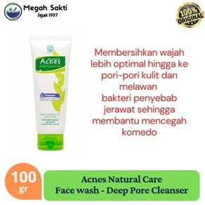 Megah Sakti - Acnes Natural Care Deep Pore Cleanser Face Wash 100 Gr (UNGU)