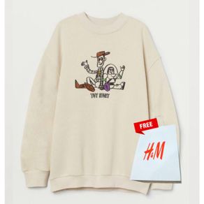 Crewneck Sweater H&M Toy Story Andy Cream Full Tag HnM Free Paper Bag