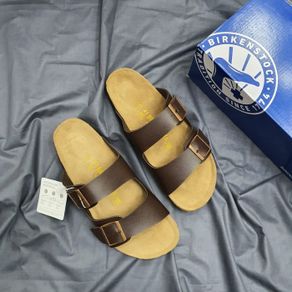 sandal birkenstock arizona birko flor unisex original - cokelat 36