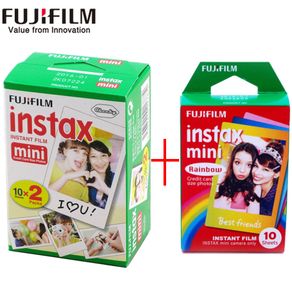 FUJIFILM Instax Mini Film 20 Lembar Putih Tepi Film + 10 Lembar Warna Pelangi Mini Film untuk Kamera Mini 8 7 S 25 50 S 90SP1