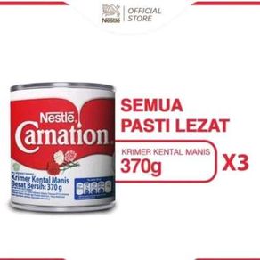 Nestle Carnation Krimer Kental Manis Kaleng 370g 3Pc