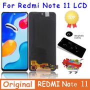 AMOLED Asli 6.43 "100% untuk Xiaomi Redmi Note 11 LCD 2201117TG Tampilan Layar Sentuh Rakitan Digitizer untuk Redmi Note11 LCD