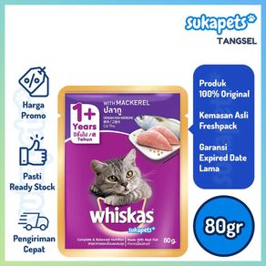 Whiskas Adult Cat Mackerel Makanan Kucing Basah Pouch 85gr