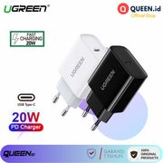 ugreen charger adaptor 20w pd usb type c fast charging power delivery - hitam - 10191