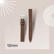 12mm Panmila Tali/Strap Jam Tangan Wanita Kasual Bahan PU Leather Warna Coklat Tua