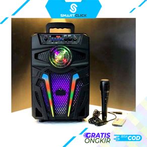 speaker bluetooth wireless karaoke extra bass free mic remote qs 4813