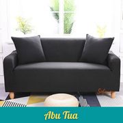 cover sofa sarung sofa elastis stretch 1/2/3/4 seater polos - abu tua 3 seater