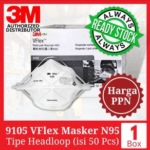 3M Masker 9105 VFlex N95 NIOSH (1 Box isi 50 Pcs) No