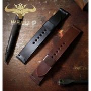 tali jam tangan kulit asli model simple, strap kulit, strap jam tangan hitam dop dan coklat, ukuran 18mm,20mm,22mm,24mm,26mm