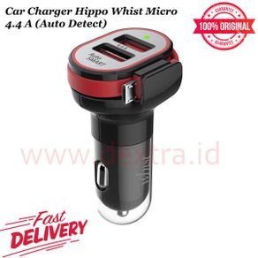 Car Charger Hippo Whist 4.4A (Auto Detect + Build in Cable)