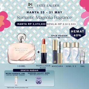 [Beauty Exclusive] Estee Lauder - 5pcs Set with Beautiful Magnolia Intense Eau de Parfum 100ml Micro Essence 30ml x2 Envy Lips Mascara UV-Gel 5ml (Senilai Rp 3913500) • Romantic Magnolia Fragrance - Parfum - Minyak Wangi - Toner - Hydrating Toner -
