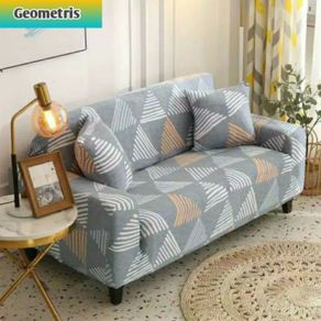 cover sofa import sarung sofa 1 2 3 seater stretch elastis - geometris 1 seater