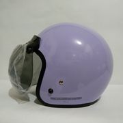 helm bogo classic garis tiga + visor flat /cembung + kardus - cream