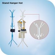 stand hanger gantungan tiang berdiri baju topi tas jaket rak baju - putih