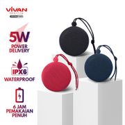 Speaker Bluetooth Vivan VS2 V5.0 Portable Mini Wireless Outdoor Waterproof IPX6 Support SD Card Original