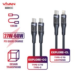 VIVAN Kabel Type C to iPhone / Type C to Type C 60W Fast Charging Power Delivery Explore-CL Support iPhone 13 Notebook-Garansi Resmi