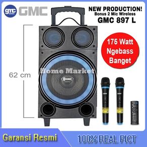 Speaker Aktif Portable Gmc 897L Bluetooth Aux Radio Super Bass 175W