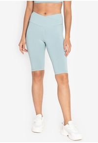 overlap detail biker shorts tights 