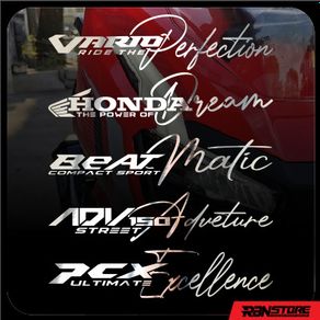 stiker variasi motor honda vario pcx beat adv cutting sticker signa - chrome honda
