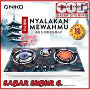 NIKO REFLECTION TRIO KOMPOR GAS KACA 3 TUNGKU MIX BARA TAMPERED GLASS