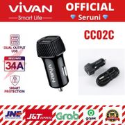 (SERUNI) Car Charger VIVAN CC02C 3.4A Dual USB Smart IC Quick Charging Original