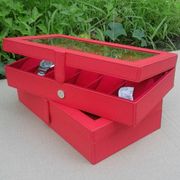 kotak tempat box penyimpanan jam tangan isi 12 full merah