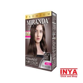 pewarna rambut miranda hair - semir rambut (30mlx2)+10ml - dark brown
