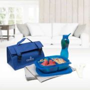 Lunch Box Set Tupperware - Tempat Makan Set Tas Simple Magenta