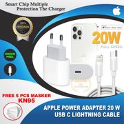 charger iphone 11 pro max 12 pro max adaptor usb c fast charging 20w - kabel 1m