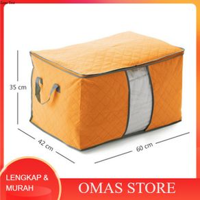 Kotak Penyimpanan Bamboo Storage Box Warna organizer Pakaian, Selimut, Bed cover, sprei COD