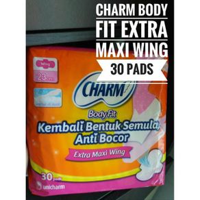 charm body fit extra maxi wing isi 30 dapat 3 pack - pembalut wanita