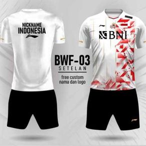 Set jersey celana badminton lining baju kaos bulutangkis bwf 2022