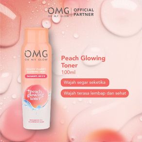 OMG Oh My Glow Peach Glowing Toner Indonesia / Essence Mist Pelembab Wajah 100ml / Skincare Face Care / Facial Wash Cleanser