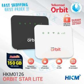 Modem Router HKM Orbit Star Lite HKM0126 Free Kouta 50GB Unlock - Hitam