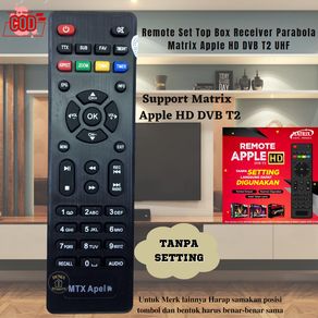 Remote Set Top Box DVB ~o0o~ T2 Matrix Apple HD MERAH Remot STB TV Digital
