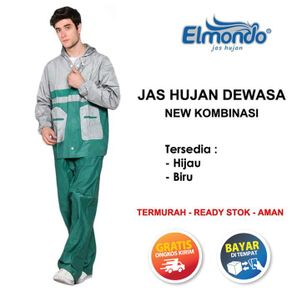 Elmondo Jas Hujan Pria Wanita Dewasa Jaket Celana Kombinasi 905 Not Gajah Axio Eiger Plevia Raincoat Mantel Hujan Murah