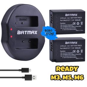  Batmax Battery 2 Pcs  Dual USB Charger Canon LP-E17 For EOS M3 M5 M6 Termurah