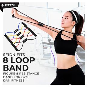 SFIDN FITS 8 Loop Band | Figure 8 Resistance Band for Gym & Fitness