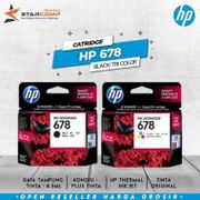 Catridge Tinta Printer HP 678 Hitam Black dan Warna Color Original