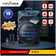 Advance K1512 Speaker Meeting Bluetooth Salon Aktif 15" Gratis 2 Mic Karoke Bergaransi 1 Tahun