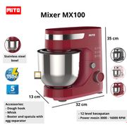 mito mx100 standing stand mixer com mx100 kapasitas jumbo 5 liter - merah
