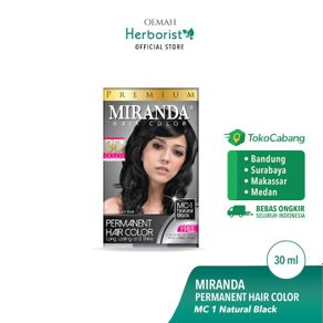 miranda hair color (cat rambut permanen) mc1 natural black 30ml