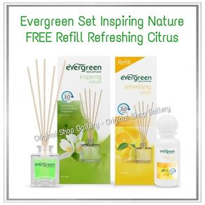 Pengharum Ruangan Evergreen Set Inspiring Nature FREE Refill Refreshing Citrus