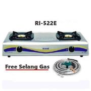 Rinnai Kompor Gas 2 Tungku Stainless RI-522E+Selang Paket Quantum