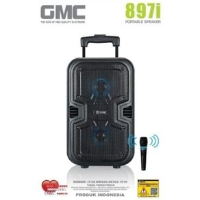 speaker portable gmc 897i bluetooth karaoke double speaker trolley