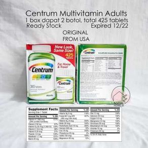 Pilihan centrum silver adult isi 325 multivitamin ...